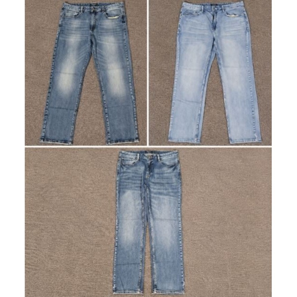 Flag & Anthem Size 36-38 Jeans Bundle Mens Straight Relaxed Blue Denim Lot 3pk